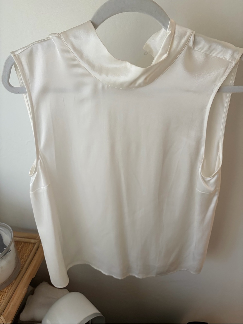 Rails Ivory Satin Mock Neck Camisole
